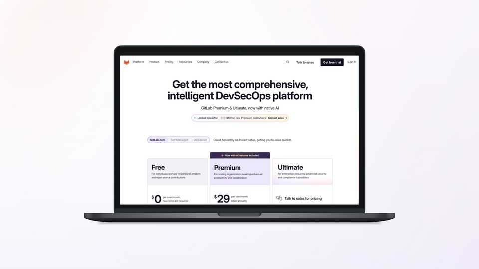 mockup of pricing page